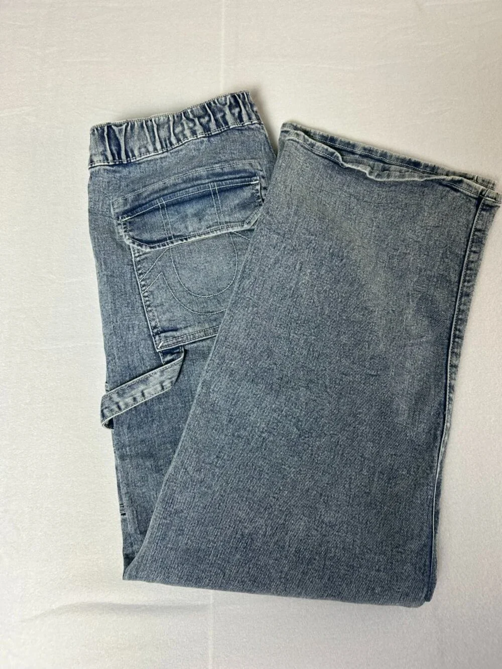True Religion Vinny Carpenter Jeans Men 32 Light Bucking Wash NWT